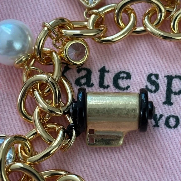 kate spade Gold-Tone Pearl & Camera Charm Bracelet - Picture 5 of 5